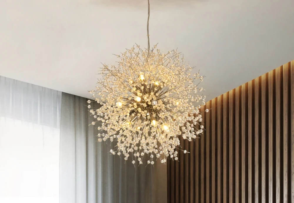 brass chandelier with crystals