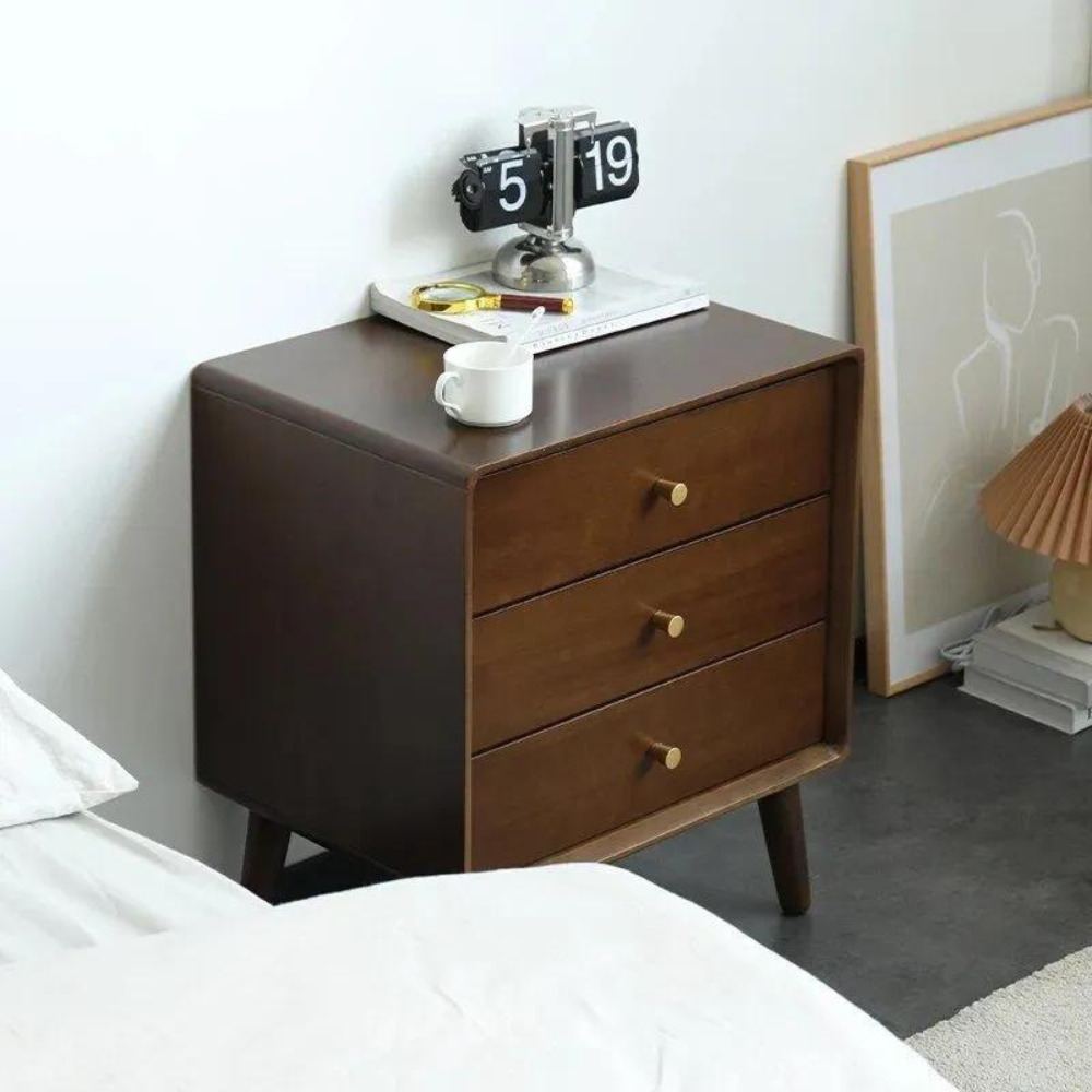 Solid Wood Nightstands Luxury Bedside Table