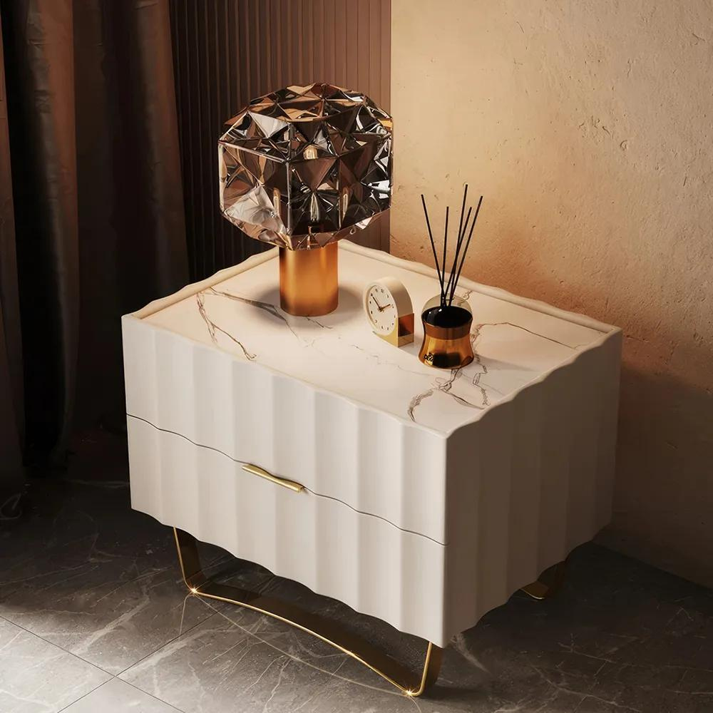 Wooden Bedside Nightstands Storage Luxury Drawers Bedroom Nightstand